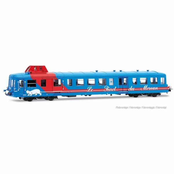 HJ2624 Autorail diesel CFTA «&nbsp;Le Furet de Morvan&nbsp;» X 3876 Picasso livrée bleue/rouge