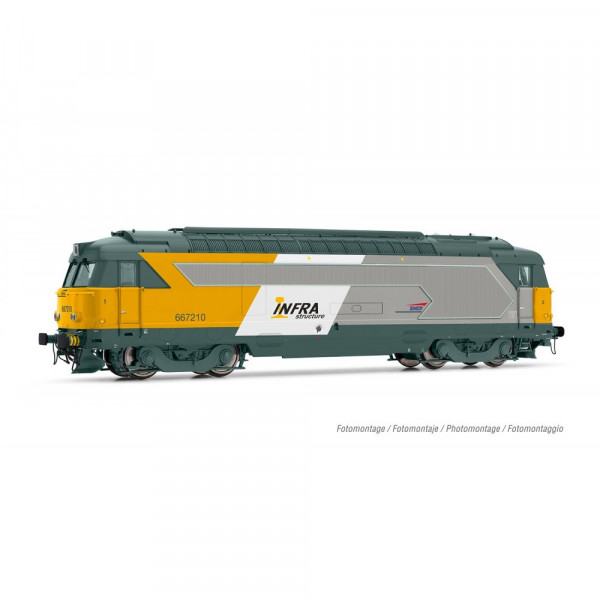 HJ2448 LOCOMOTIVE DIESEL BB 67210, SNCF, LIVRÉE JAUNE/BLANCHE, INFRA