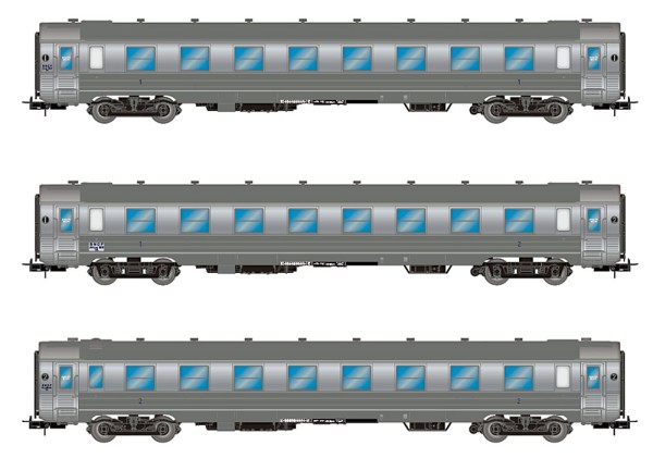 HJ4174 Set de 3 voitures DEV Inox courtes, Ep. III, SNCF