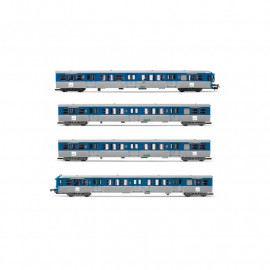 HJ4185 SET DE 4 VOITURES VOYAGEURS RIO 77, « STELYRAIL BLEU », SNCF