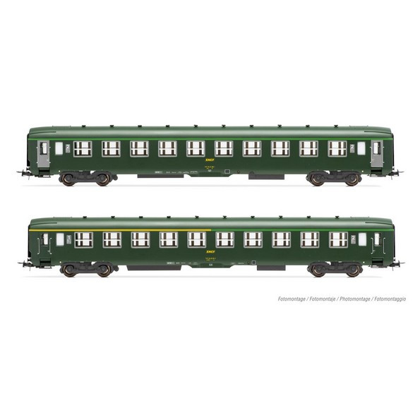 HJ4147 Coffret DEV AO, 2 voitures A4c4B5c5 + B10c10, vert, SNCF