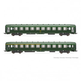 HJ4147 Coffret DEV AO, 2 voitures A4c4B5c5 + B10c10, vert, SNCF