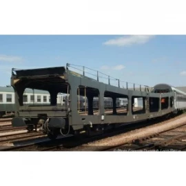 HJ4189 Wagon porte-auto DD DEV 66, 2éme série, livré vert avec logo carmillon blanc, SNCF