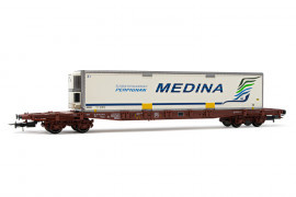 HJ6211 Wagon plat à bogies S7, caisse mobile “MEDINA”, SNCF