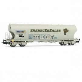 HJ6282 Wagon-trémie céréalier, « Millet » avec graffiti « Telefoot », Ep. V-VI, SNCF