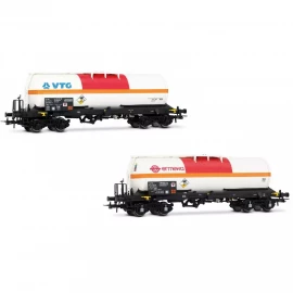 HJ6250 Set de 2 wagons-citernes transport de chlore, VTG + Ermewa, SNCF