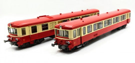LS 10039 Autorail EAD X4687 - XR8684, rouge crème, décoration 1973, Lyon-Vaise