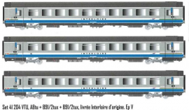 LS 41204 ENSEMBLE DE 3 VOITURES CORAIL A8TU 1°CL / B91/2TUX 2°CL LIVREE INTERLOIRE SNCF
