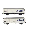 LS 30237 Set de 2 wagons réfrigérants Blanc avec logo STEF moderne