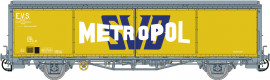 LS 30679 WAGON EVS, HBIS, SNCF, JAUNE/GRIS PAROIS PLANES, METROPOL