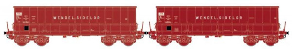 LS 30806 ENSEMBLE DE 2 WAGONS TOMBEREAUX DMH BRUN ROUGE WENDEL SIDELOR SNCF