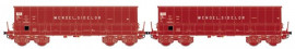 LS 30806 ENSEMBLE DE 2 WAGONS TOMBEREAUX DMH BRUN ROUGE WENDEL SIDELOR SNCF