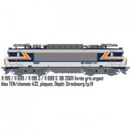 LS 11199S Locomotive électrique BB 20011 SNCF, bleu TEN, plaques, Strasbourg