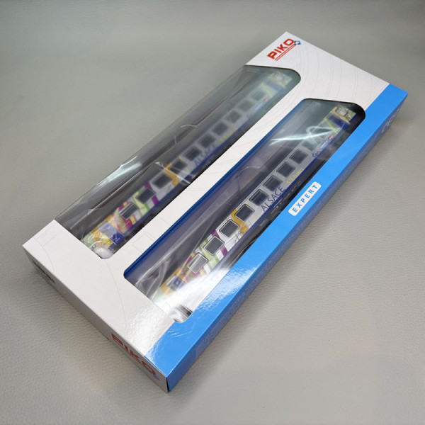 PI97144 Set de 2 voitures voyageurs Corail Alsace, B11tu / B11tu, logo carmillon, SNCF