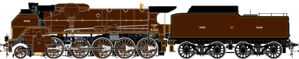 HO41200 Locomotive à vapeur 5.1212, Nord, chocolat, Valenciennes