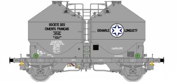 HO43124 Wagons cimentier, DEMARLE LONQUETY, ep. IV