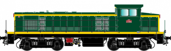 HO41110 LOCOMOTIVE DIESEL BB 63856 UM, SNCF, LIVRÉE VERTE ET BANDES JAUNES, DÉPÔT PORTES