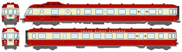 MB-258 Autorail RGP 1 X 2779, rouge TEE, SNCF, LYON-VAISE