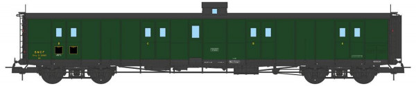 VB-358 FOURGON ex-PLM, vigie, échelle, toit et bouts noirs, vert 306 SNCF N°24583