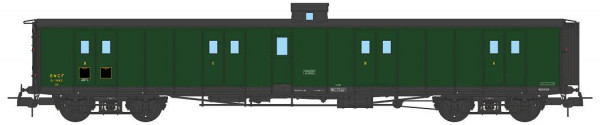 VB-359 FOURGON ex-PLM, vigie, toit et bouts noirs, petits marchepieds, vert 306 SNCF N°58821