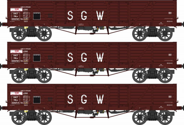 WB-854 Coffret de 3 wagons TP TOMBEREAU SGW