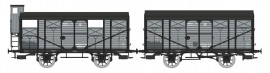 WB-694  Set de 2 Wagons COUVERTS PLM 20 T gris, N° Jf 142382