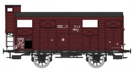 WB-697 Wagon COUVERT PLM 20 T rouge Sideros, N° KKwf 170556 avec guérite