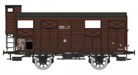 WB-699 Wagon COUVERT PLM 20 T brun wagon 540, N° KKwf 145293 avec guérite, SNCF
