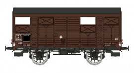WB-702  Wagon COUVERT PLM 20 T brun wagon 540, N° K 374010 avec renforts de caisse en Z, SNCF