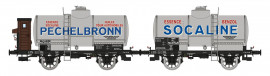 WB-704 Set de 2 citernes PECHELBRONN et SOCALINE, gris châssis noir, AL
