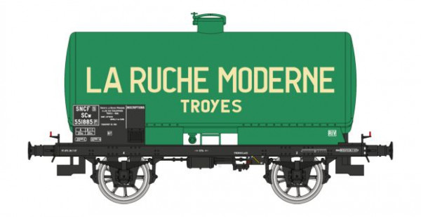 WB-710 Wagon citerne LA RUCHE MODERNE , vert châssis noir, SNCF
