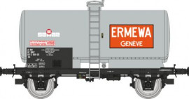 WB-721 WAGON CITERNE OCEM 29, SNCF, GRIS CHÂSSIS NOIR, ERMWA GENEVE