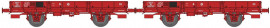 WB-607 Set de 2 Plats OCEM 29 Rouge SNCF Jho 104231 et Jho 104733 Freiné, Boite d’essieux à Rouleau, Roues pleines