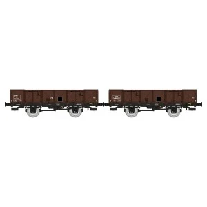 WB-822 Set de 2 wagons Tombereau ex-PLM, SNCF, 4 portes, tôlés brun wagon 540