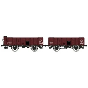 WB-827 Set de 2 wagons Tombereau OCEM 19, brun, tôlés, PLM