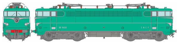 MB-206S Locomotive électrique BB 16020, Verte, avec jupes, LA CHAPELLE