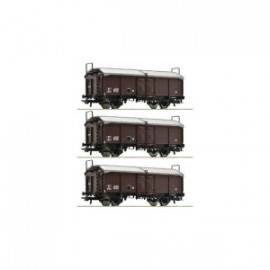 77020 SET DE 3 WAGONS À TOIT COULISSANT TYPE TMS, SNCF